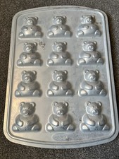 teddy bear cake tin for sale  CORWEN