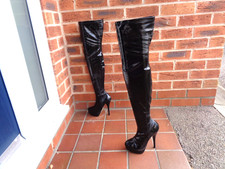 Shiny black patent for sale  DAVENTRY