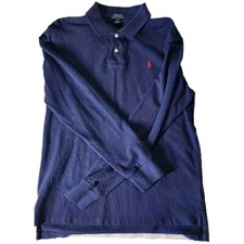 Camisa polo Ralph Lauren manga longa azul marinho infantil tamanho XL 18-20 comprar usado  Enviando para Brazil