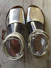 Sandálias femininas de couro genuíno feitas à mão - chocolate, ouro, prata comprar usado Sandálias femininas de couro genuíno feitas à mão - chocolate, ouro, prata comprar usado  Enviando para Brazil