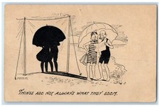 Usado, Cartão postal antigo 1908 casal romance homem guarda-chuva antigo Wisconsin WI publicado comprar usado  Enviando para Brazil