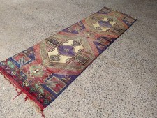 Tapete de corredor turco vintage 3,3x11 pés lã anatólia feito à mão corredor Oushak comprar usado  Enviando para Brazil