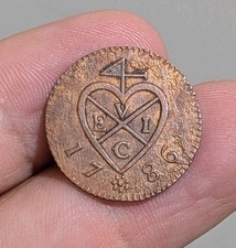 Moeda de cobre Sumatra British East Indies coração EVIC 1 Keping 1786 / AH 1200_Y4 comprar usado  Enviando para Brazil