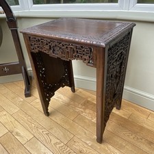 Antiga mesa chinesa de madeira fortemente esculpida à mão por volta de 1880 detalhe incrível , usado comprar usado  Enviando para Brazil