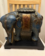 Grande Elegante Estátua de Elefante Azul Oriente Médio Indiano Madeira ou Resina 14x14” comprar usado  Enviando para Brazil