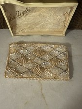 Usado, Bolsa de mão vintage La Regale branca com miçangas bolsa festa noturna excelente  comprar usado  Enviando para Brazil