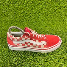 Usado, Tênis Vans Old Skool quadriculado feminino tamanho 7 vermelho atlético skate comprar usado  Enviando para Brazil