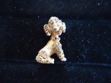 Mini poodle sentado base de latão tom dourado colarinho e olhos de strass 1" comprar usado  Enviando para Brazil