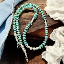 Colar de contas de banco turquesa teia de aranha pérola esterlina NAVAJO prata vintage 18" comprar usado Colar de contas de banco turquesa teia de aranha pérola esterlina NAVAJO prata vintage 18" comprar usado  Enviando para Brazil