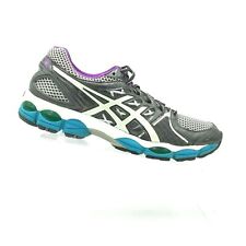 Tênis de corrida ASICS GEL NIMBUS 14 feminino tamanho 10 cinza branco roxo azul T291N comprar usado  Enviando para Brazil