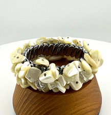 Usado, Pulseira Cha Cha Vintage Conchas Expansível Banhada a Prata Assinada Japão #426 comprar usado  Enviando para Brazil