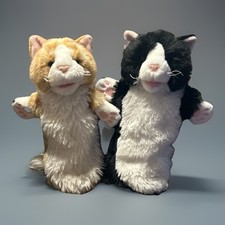 Usado, Boneco de mão Two The Puppet Company gatos gengibre e preto branco manga longa 14,5” comprar usado  Enviando para Brazil