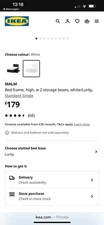 Malm ikea single for sale  LEATHERHEAD