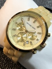 Relógio Michael Kors feminino MK5217 cronógrafo tom dourado esfregão acrílico novo taco comprar usado  Enviando para Brazil