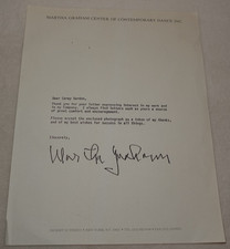 Martha graham signed for sale  Fort Lauderdale