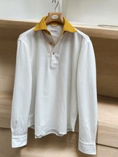 G. Inglese Polo For Man Long Sleeves  With Contrast Yellow Collar- 40/ 15 3/4 comprar usado  Enviando para Brazil