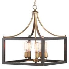 HAMPTON BAY Boswell quarto 20 pol. Candelabro vintage de bronze para fazenda 5 luzes comprar usado  Enviando para Brazil