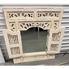 wall solid wood mirror white for sale  Rancho Mirage