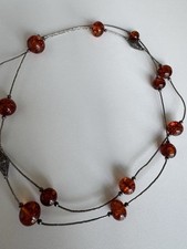 Collana argento ambra usato  Roma