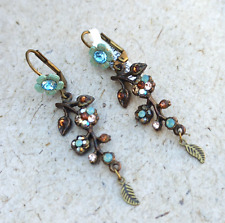 Brincos longos e coloridos Michal Negrin cristais Swarovski ramo de flores romântico, usado comprar usado  Enviando para Brazil