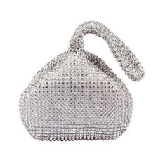Bolsas femininas para noite casamento glitter strass clutches de pulso (prata), usado comprar usado  Enviando para Brazil