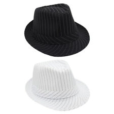 Chapéu Fedora Listrado Clássico Masculino Feminino Manhattan Trilby Aba Curta Boné Jazz comprar usado  Enviando para Brazil