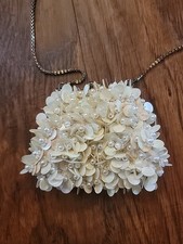 Bolsa de noite pequena vintage com lantejoulas e pérolas corrente longa iridescente comprar usado  Enviando para Brazil
