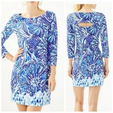 Vestido Camiseta Lilly Pulitzer Hollee Sneak a Beak Azul Tamanho G Praia Floral Vacay comprar usado  Enviando para Brazil