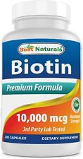 Usado, Best Naturals Biotina 10000 mcg 200 cápsulas comprar usado  Enviando para Brazil