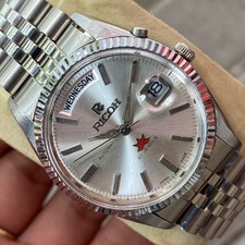 Raro Ricoh President automático mostrador prateado data do dia folha de bordo relógio vintage masculino comprar usado Raro Ricoh President automático mostrador prateado data do dia folha de bordo relógio vintage masculino comprar usado  Enviando para Brazil