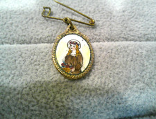 VINTAGE--RARO--MEDALHA DE BROCHE SANTA ROSA DA VITERBO--IMAGEM DE AZULEJO comprar usado  Enviando para Brazil