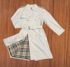 Trench coat longo feminino Burberry mistura de algodão creme/bege comprar usado  Enviando para Brazil