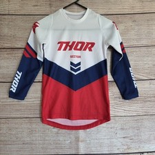 Camiseta Thor Sector Motocross ~ Tamanho XS Unissex Juventude ~ Branca Vermelha Azul comprar usado  Enviando para Brazil