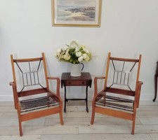 Pair teak armchairs for sale  SKIPTON