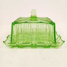 Green glass butter for sale  ROMFORD