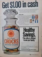 Bottle of Chocks 1970 niños múltiples vitaminas anuncio vintage segunda mano  Embacar hacia Argentina