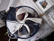 Navy cream fascinator for sale  OAKHAM