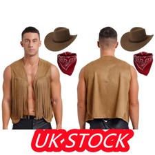 Mens cowboy waistcoat for sale  SWANSEA