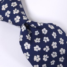 Gravata masculina SCAPPINO 100% seda importada da Itália, padrão floral, azul marinho. comprar usado  Enviando para Brazil