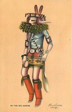 Tapete de dança cobra Arizona Hopi década de 1940 dançarino Herz cartão postal 25-4660 comprar usado  Enviando para Brazil