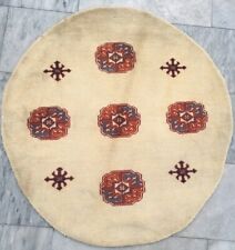 Tapete redondo afegão vintage feito à mão área baloch floral lã kilim 95x95 cm comprar usado  Enviando para Brazil