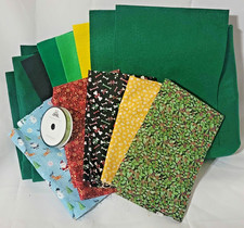 Lote de feltro de tecido para artesanato 40 x 64 feltro verde, 6 lençóis de feltro, 5 quadrados de algodão comprar usado  Enviando para Brazil