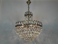 Candelabro antigo vintage estilo francês cristais e luminárias de latão década de 1960 comprar usado  Enviando para Brazil