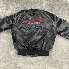 Jaqueta de cetim vintage Chevy masculina GG preta West Ark anos 90 fabricada nos EUA Chevrolet Bomber comprar usado  Enviando para Brazil