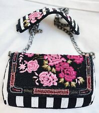 Bolso de Mano Mary Frances Irresistible a Rayas Multicolor Floral Adornado con Cuentas segunda mano  Embacar hacia Argentina