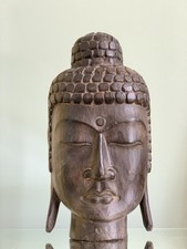 Wooden buddha head for sale  LONDON