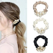 3 piezas corbatas elásticas para el cabello perlado bandas elásticas accesorio para mujeres niñas segunda mano  Embacar hacia Mexico