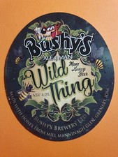 BUSHY'S cervecería WILD THING cerveza ale real bomba clip insignia Isla de Man Manx miel segunda mano  Embacar hacia Mexico