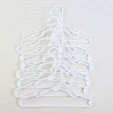 Lote de 10 cabides tubulares infantis de plástico branco com entalhes, 12", usado comprar usado  Enviando para Brazil