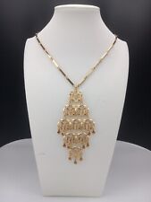 Conjunto de pinos articulados estilo egípcio intrincado tom dourado design de pedra colar comprar usado  Enviando para Brazil